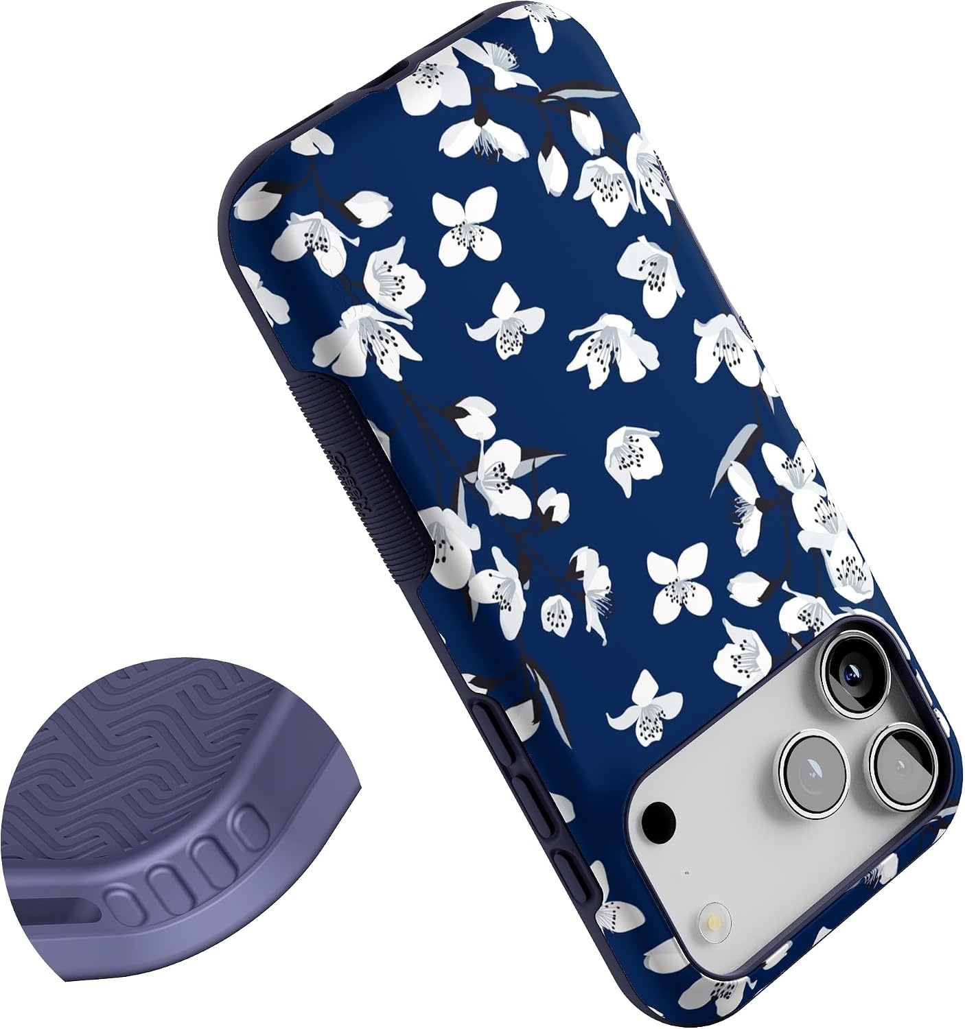 image:imageCasely iPhone 17 Pro Max Case Starfish Wishes Coral Pink Shimmer Bold Protective Design MagSafe Compatible DesignFloral Forest Navy Cherry Blossom Floral