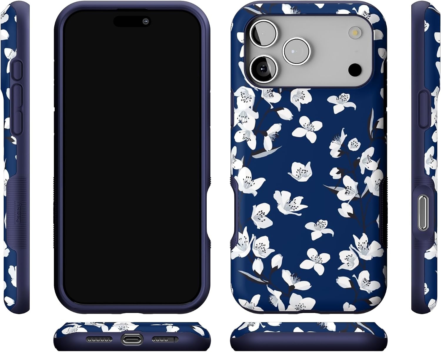 image:imageCasely iPhone 17 Pro Max Case Starfish Wishes Coral Pink Shimmer Bold Protective Design MagSafe Compatible DesignFloral Forest Navy Cherry Blossom Floral
