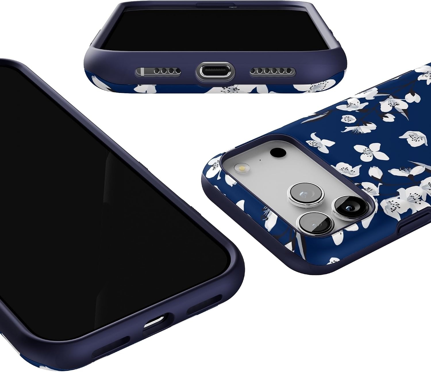 image:imageCasely iPhone 17 Pro Max Case Starfish Wishes Coral Pink Shimmer Bold Protective Design MagSafe Compatible DesignFloral Forest Navy Cherry Blossom Floral