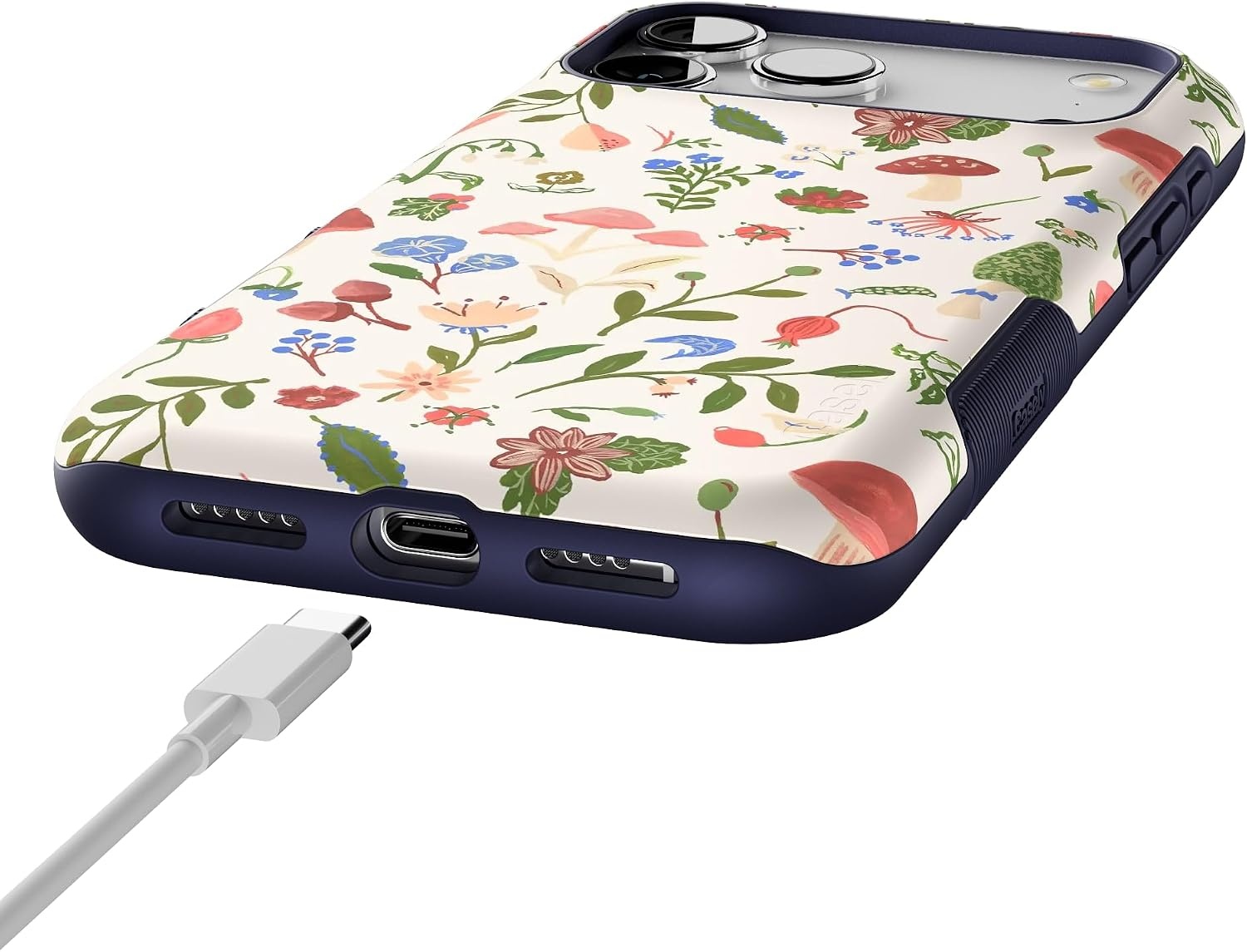 image:imageCasely iPhone 17 Pro Max Case Starfish Wishes Coral Pink Shimmer Bold Protective Design MagSafe Compatible DesignGarden Party Mushroom Floral