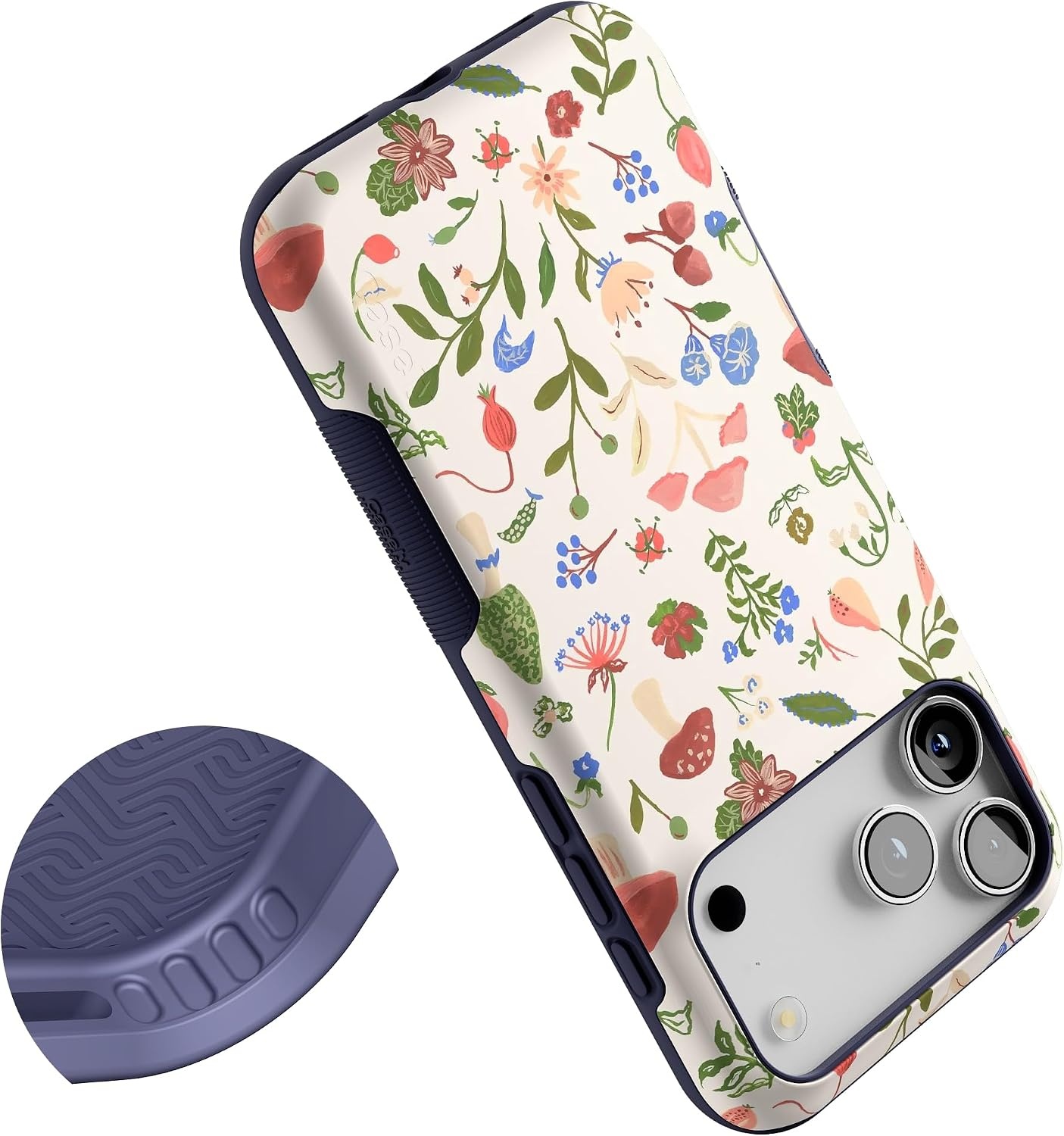 image:imageCasely iPhone 17 Pro Max Case Starfish Wishes Coral Pink Shimmer Bold Protective Design MagSafe Compatible DesignGarden Party Mushroom Floral