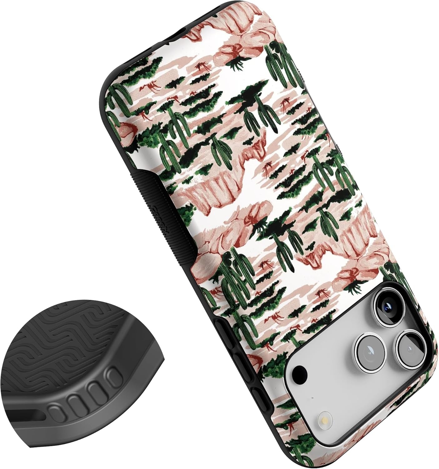image:imageCasely iPhone 17 Pro Max Case Starfish Wishes Coral Pink Shimmer Bold Protective Design MagSafe Compatible DesignGold Rush Desert