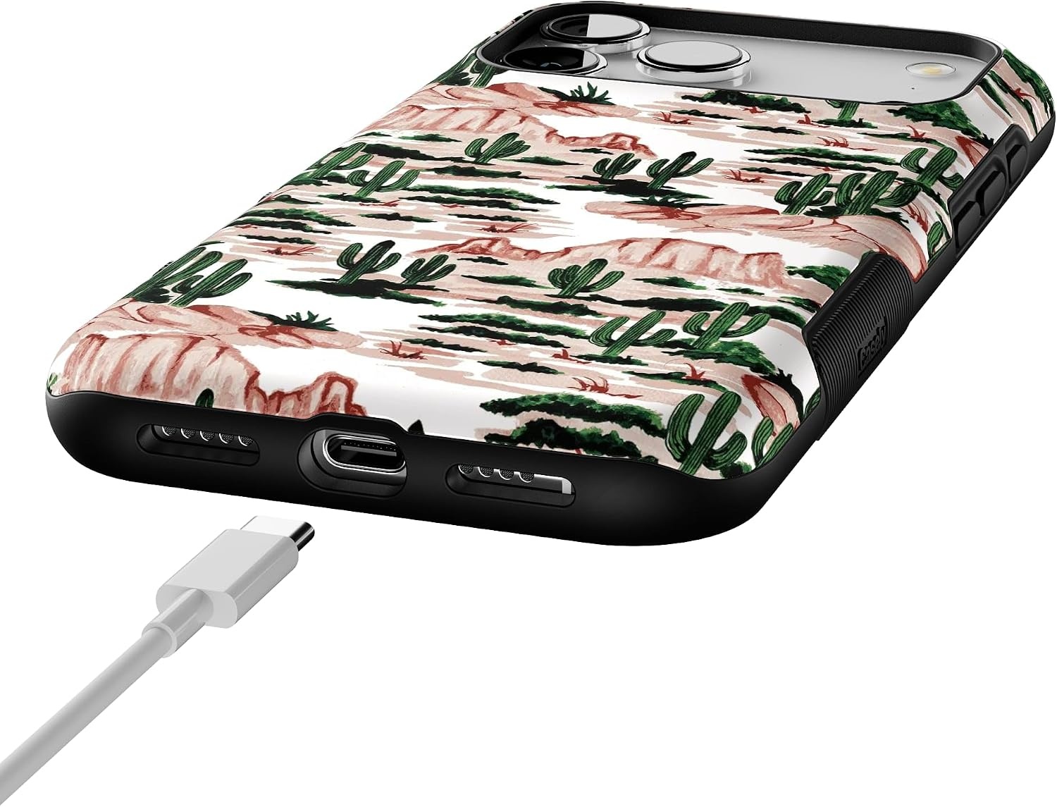 image:imageCasely iPhone 17 Pro Max Case Starfish Wishes Coral Pink Shimmer Bold Protective Design MagSafe Compatible DesignGold Rush Desert