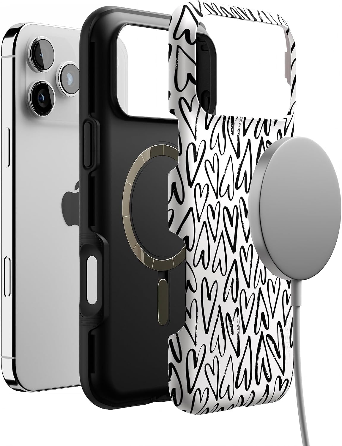image:imageCasely iPhone 17 Pro Max Case Starfish Wishes Coral Pink Shimmer Bold Protective Design MagSafe Compatible DesignHeart Throb Endless Hearts