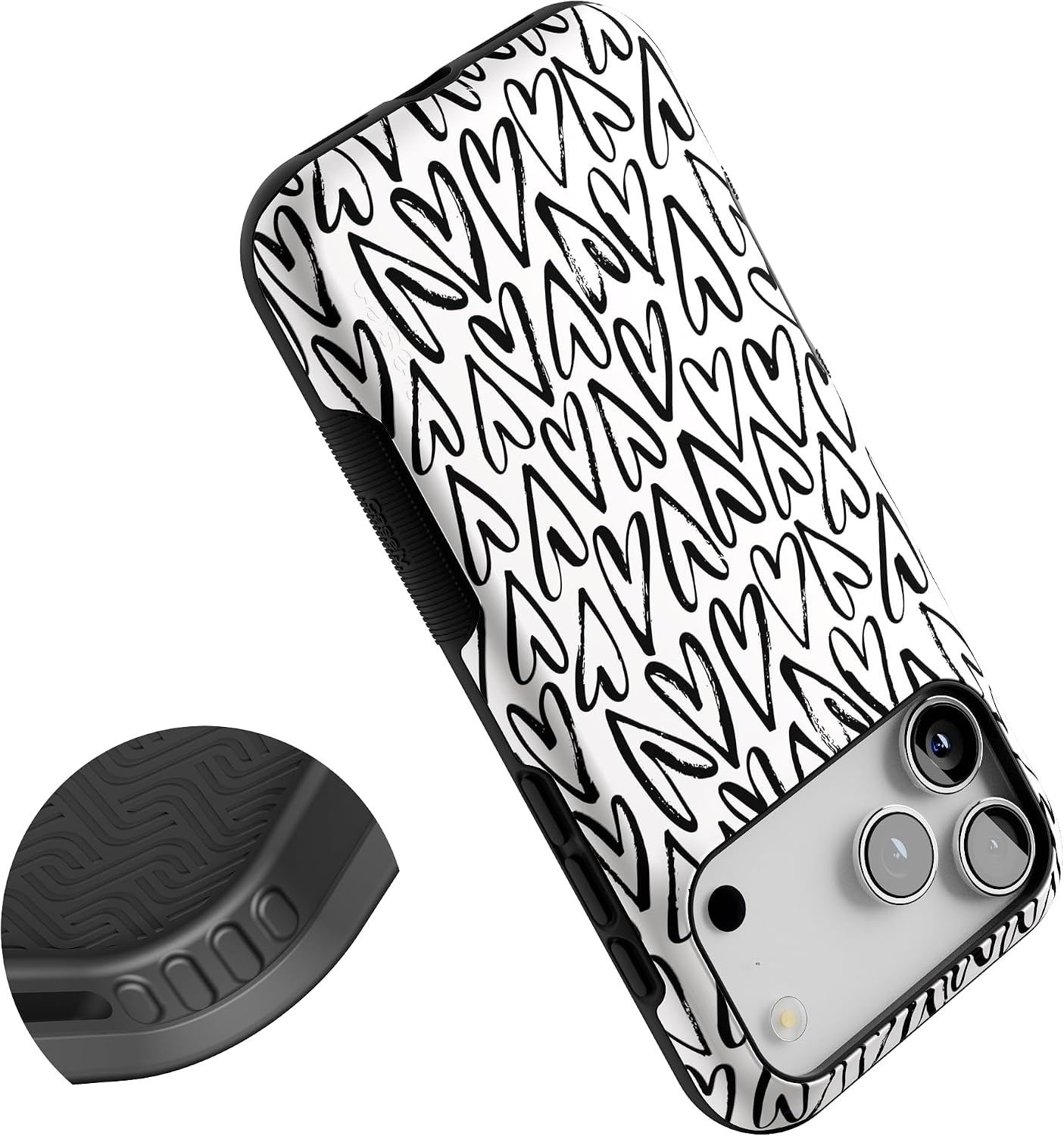 image:imageCasely iPhone 17 Pro Max Case Starfish Wishes Coral Pink Shimmer Bold Protective Design MagSafe Compatible DesignHeart Throb Endless Hearts