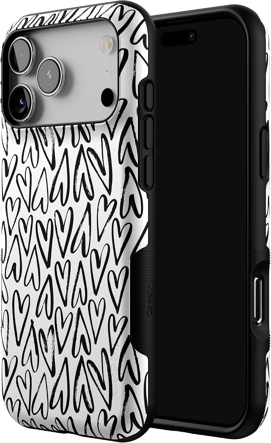 image:imageCasely iPhone 17 Pro Max Case Starfish Wishes Coral Pink Shimmer Bold Protective Design MagSafe Compatible DesignHeart Throb Endless Hearts