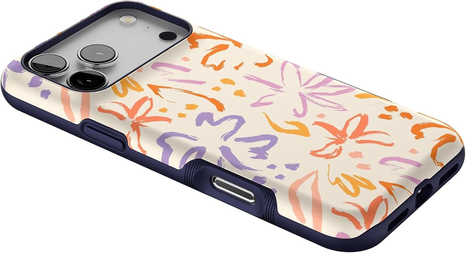 image:imageCasely iPhone 17 Pro Max Case Starfish Wishes Coral Pink Shimmer Bold Protective Design MagSafe Compatible DesignHibiscus Blooms Hawaiian Floral
