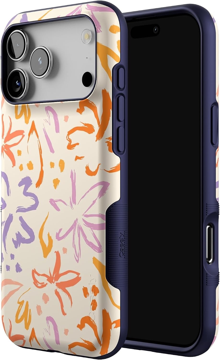 image:imageCasely iPhone 17 Pro Max Case Starfish Wishes Coral Pink Shimmer Bold Protective Design MagSafe Compatible DesignHibiscus Blooms Hawaiian Floral