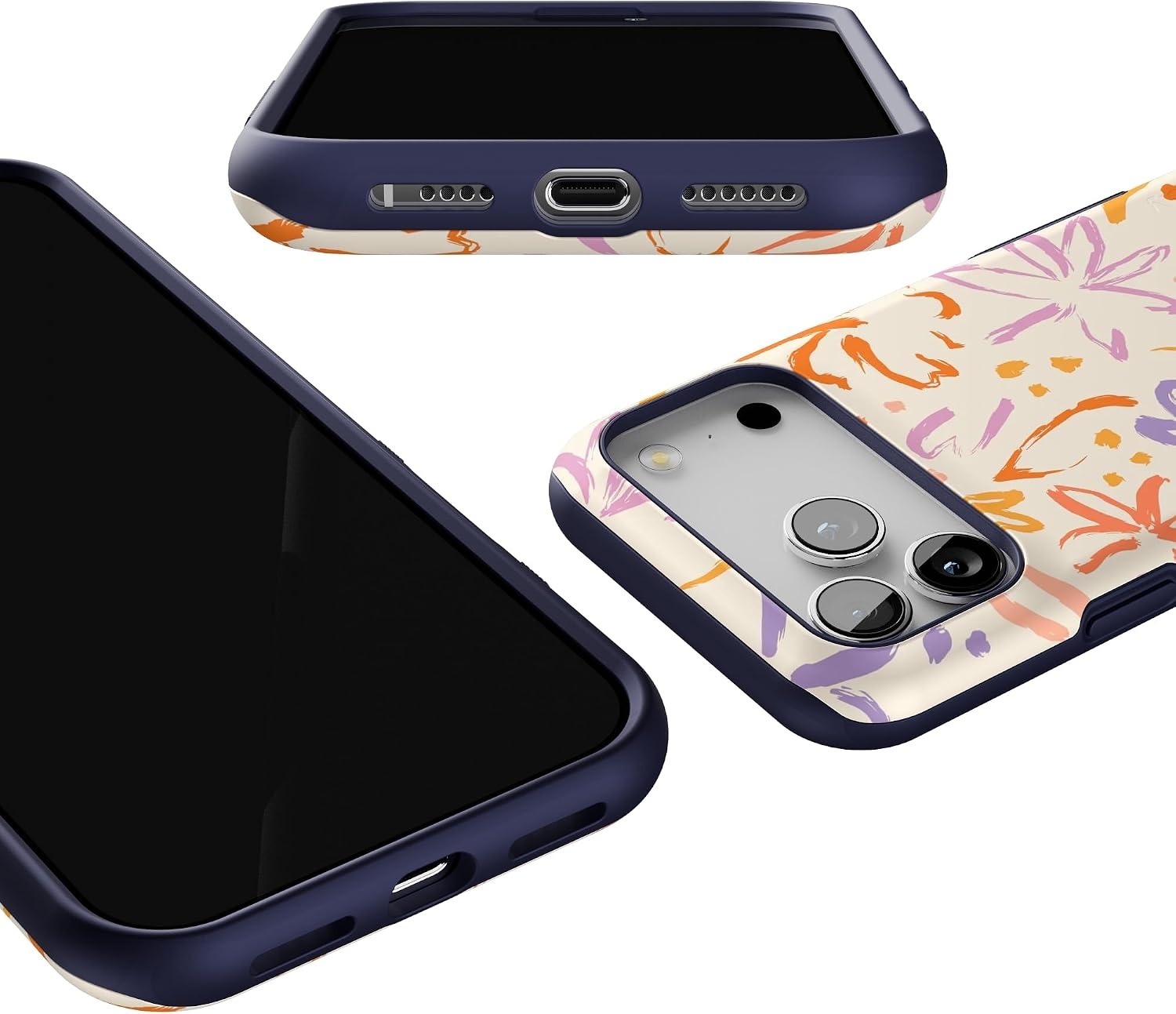 image:imageCasely iPhone 17 Pro Max Case Starfish Wishes Coral Pink Shimmer Bold Protective Design MagSafe Compatible DesignHibiscus Blooms Hawaiian Floral
