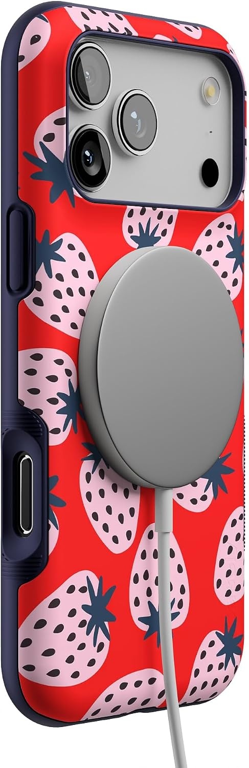 image:imageCasely iPhone 17 Pro Max Case Starfish Wishes Coral Pink Shimmer Bold Protective Design MagSafe Compatible DesignId Pick You Red Strawberry