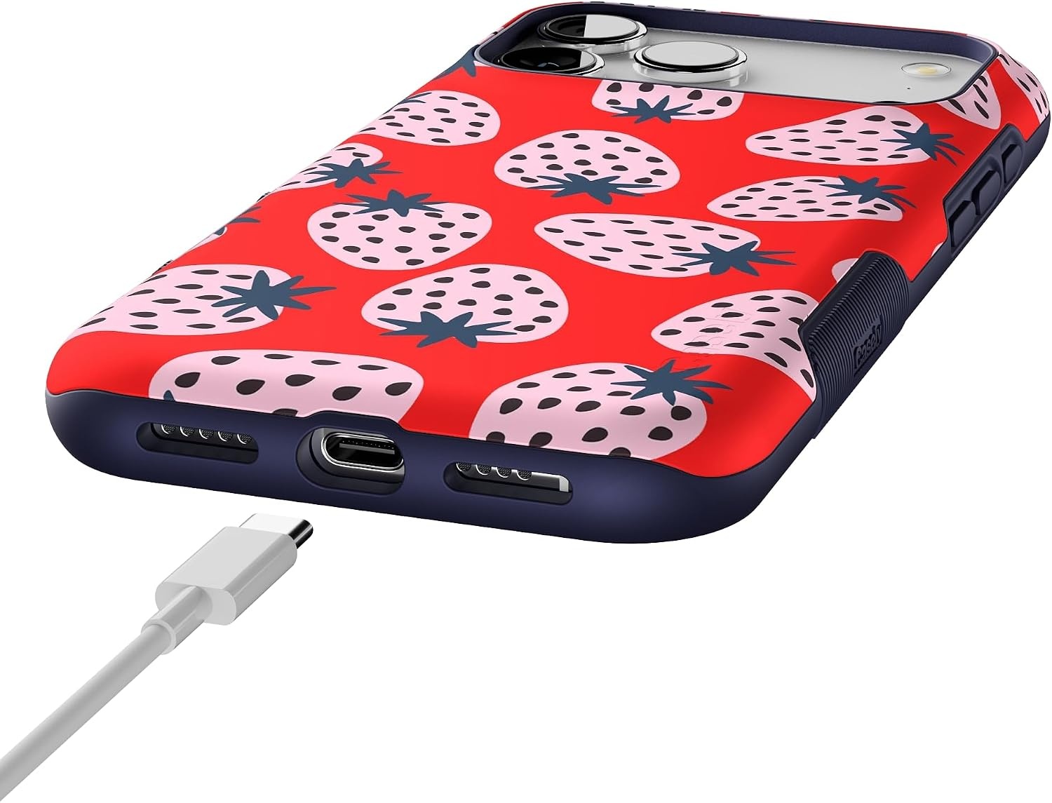 image:imageCasely iPhone 17 Pro Max Case Starfish Wishes Coral Pink Shimmer Bold Protective Design MagSafe Compatible DesignId Pick You Red Strawberry
