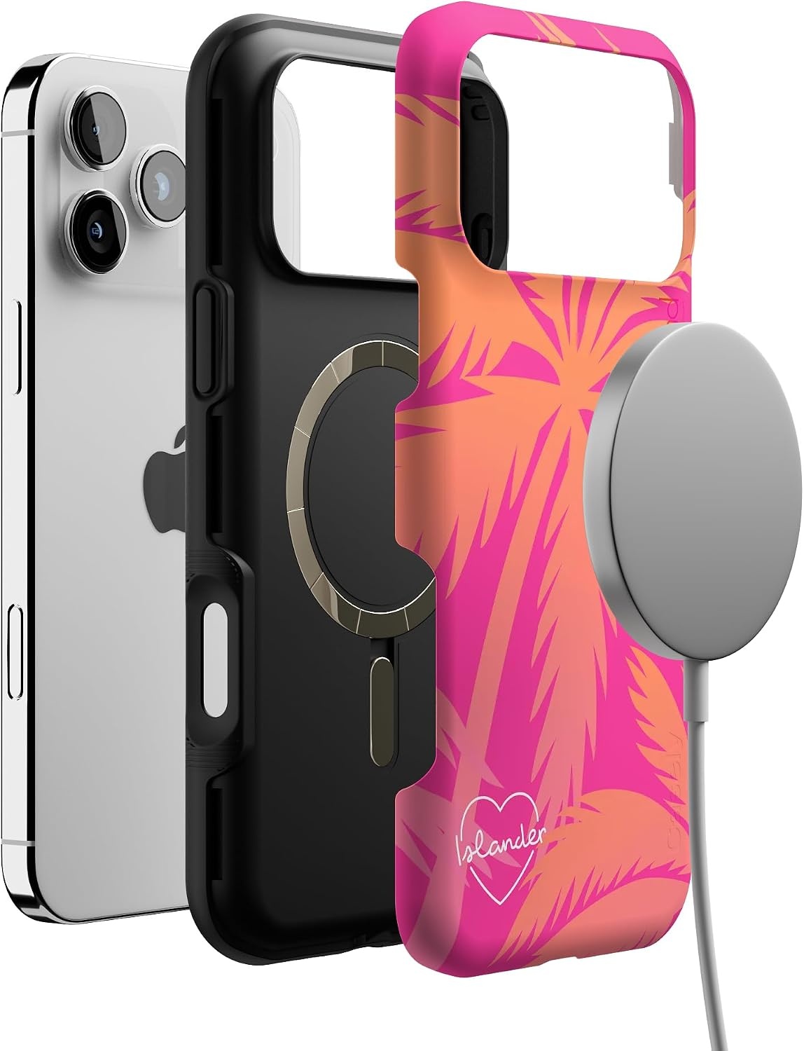 image:imageCasely iPhone 17 Pro Max Case Starfish Wishes Coral Pink Shimmer Bold Protective Design MagSafe Compatible DesignIslander Love Island