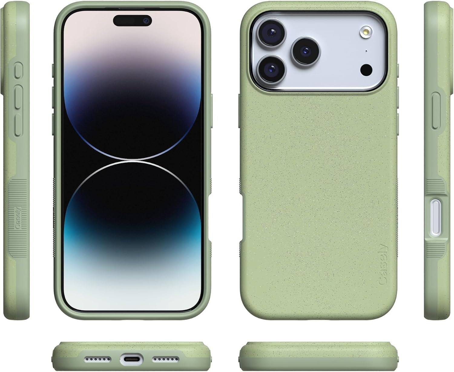 image:imageCasely iPhone 17 Pro Max Case Starfish Wishes Coral Pink Shimmer Bold Protective Design MagSafe Compatible DesignKiwi Kiss Matcha Green Shimmer