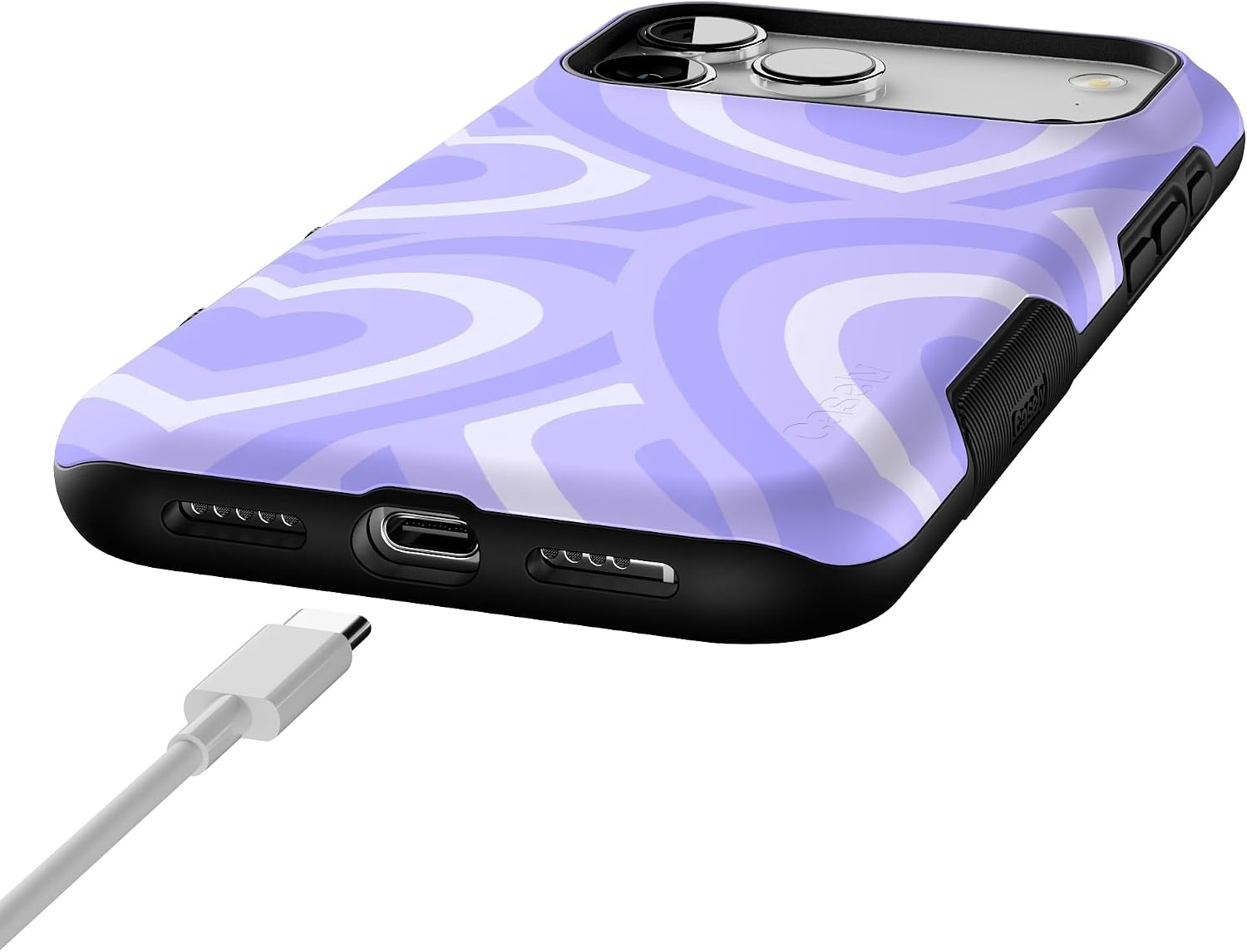image:imageCasely iPhone 17 Pro Max Case Starfish Wishes Coral Pink Shimmer Bold Protective Design MagSafe Compatible DesignLove Song Lavender Heart