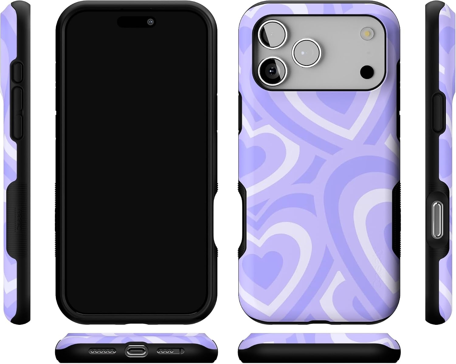 image:imageCasely iPhone 17 Pro Max Case Starfish Wishes Coral Pink Shimmer Bold Protective Design MagSafe Compatible DesignLove Song Lavender Heart