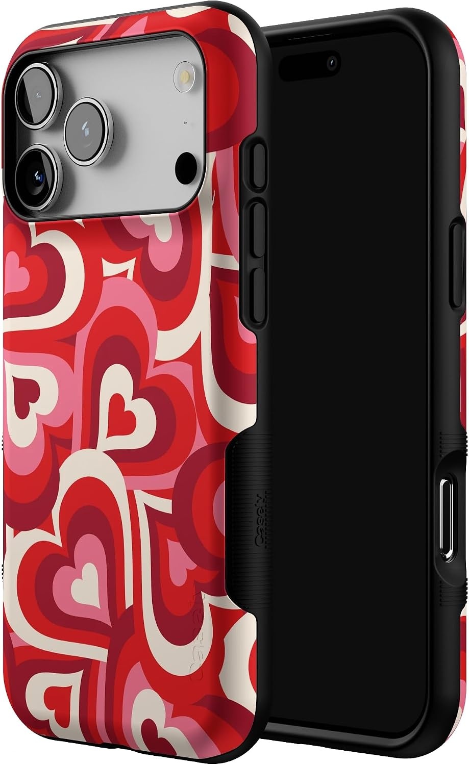 image:imageCasely iPhone 17 Pro Max Case Starfish Wishes Coral Pink Shimmer Bold Protective Design MagSafe Compatible DesignLove Song Remix Ombre Hearts