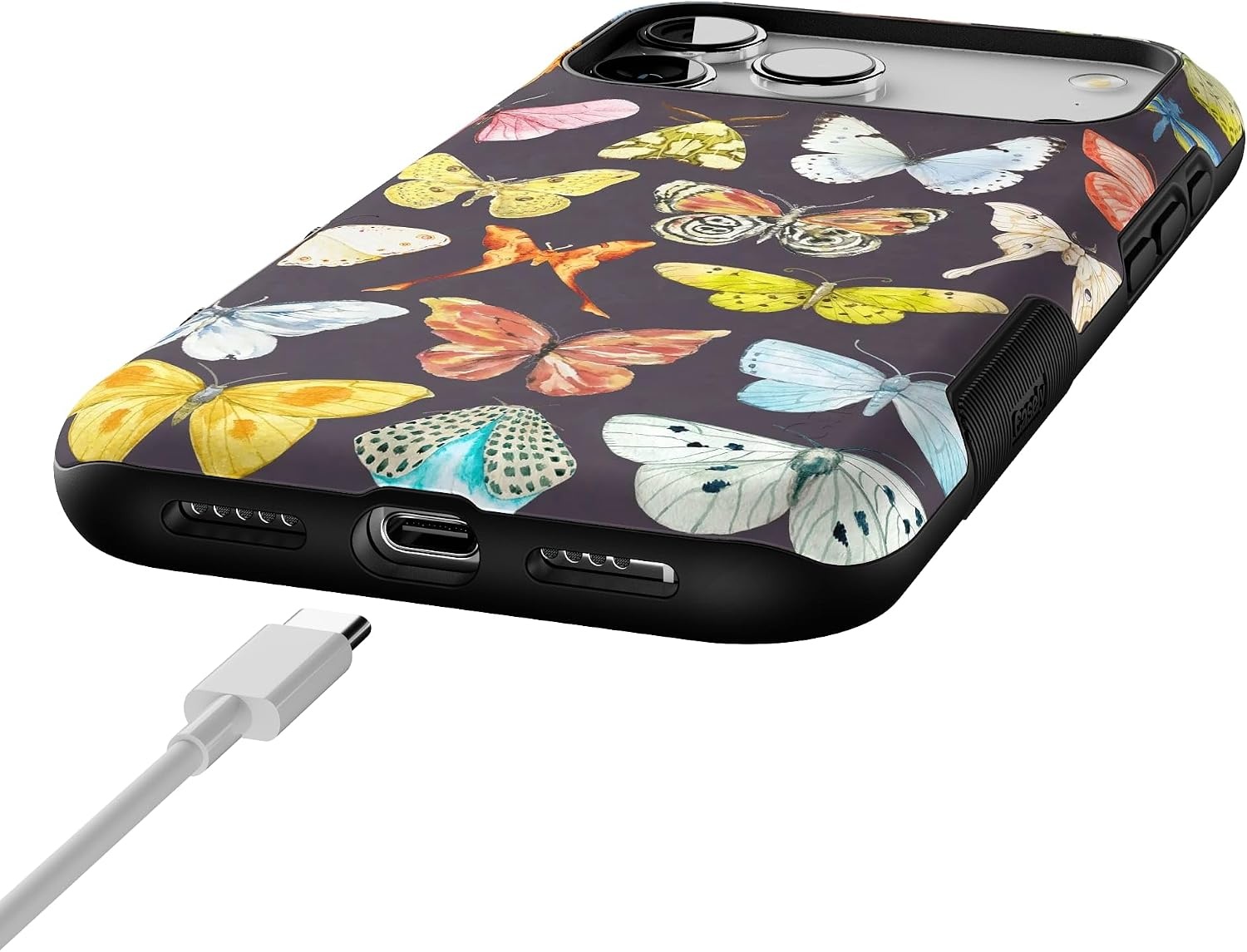 image:imageCasely iPhone 17 Pro Max Case Starfish Wishes Coral Pink Shimmer Bold Protective Design MagSafe Compatible DesignMidnight Monarch Jenna Palek x Casely