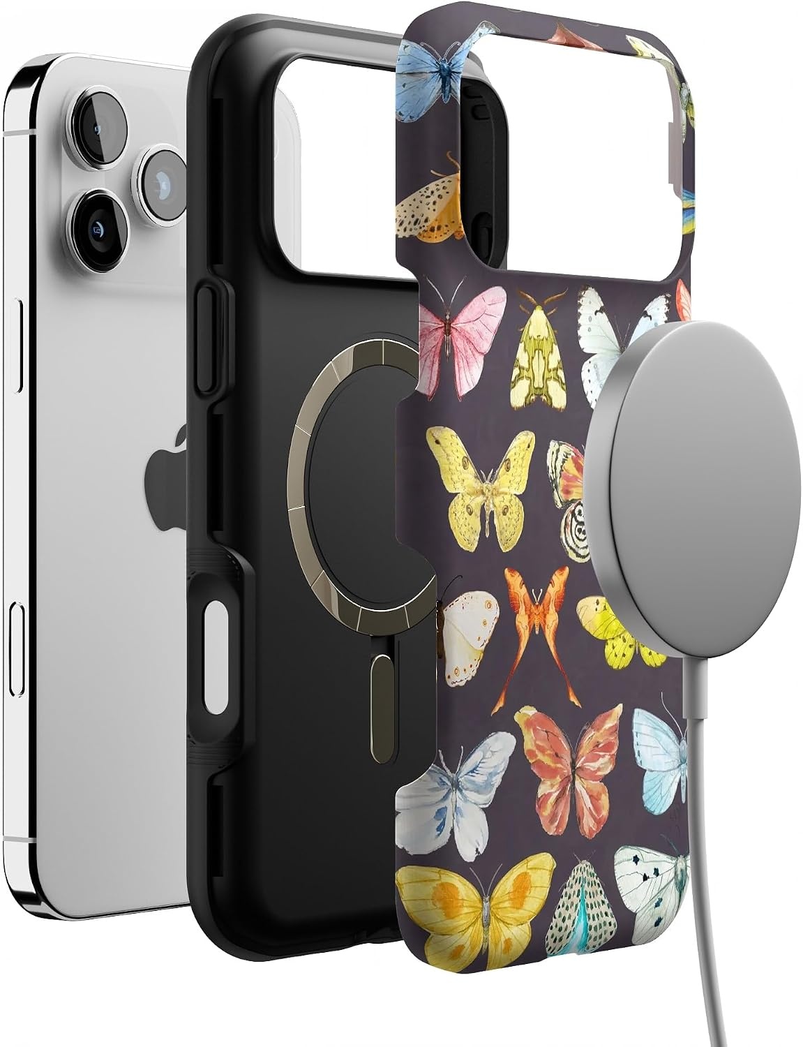 image:imageCasely iPhone 17 Pro Max Case Starfish Wishes Coral Pink Shimmer Bold Protective Design MagSafe Compatible DesignMidnight Monarch Jenna Palek x Casely