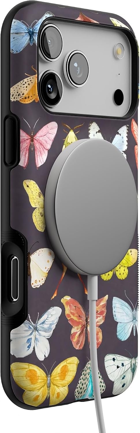 image:imageCasely iPhone 17 Pro Max Case Starfish Wishes Coral Pink Shimmer Bold Protective Design MagSafe Compatible DesignMidnight Monarch Jenna Palek x Casely