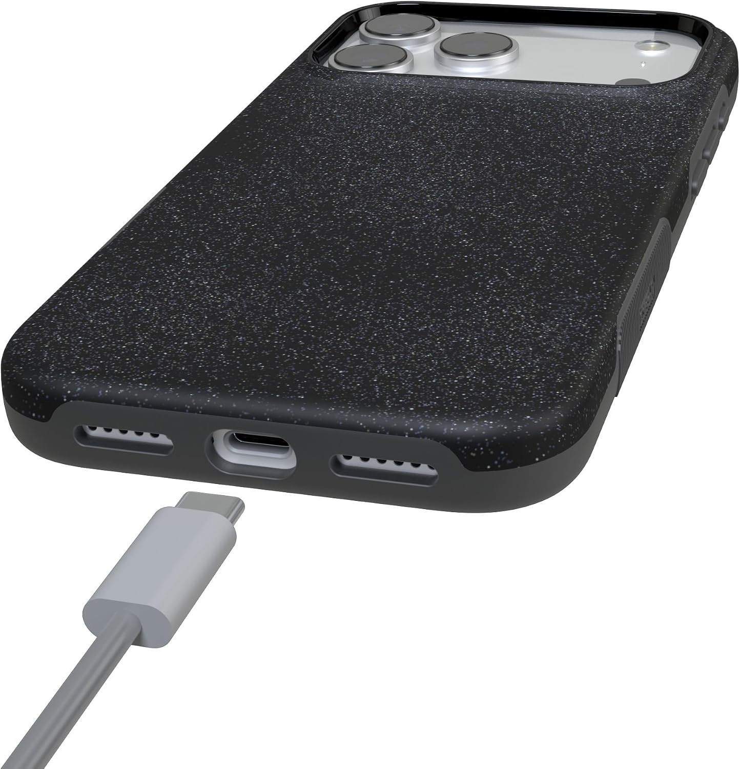 image:imageCasely iPhone 17 Pro Max Case Starfish Wishes Coral Pink Shimmer Bold Protective Design MagSafe Compatible DesignMidnight Onyx Black Shimmer