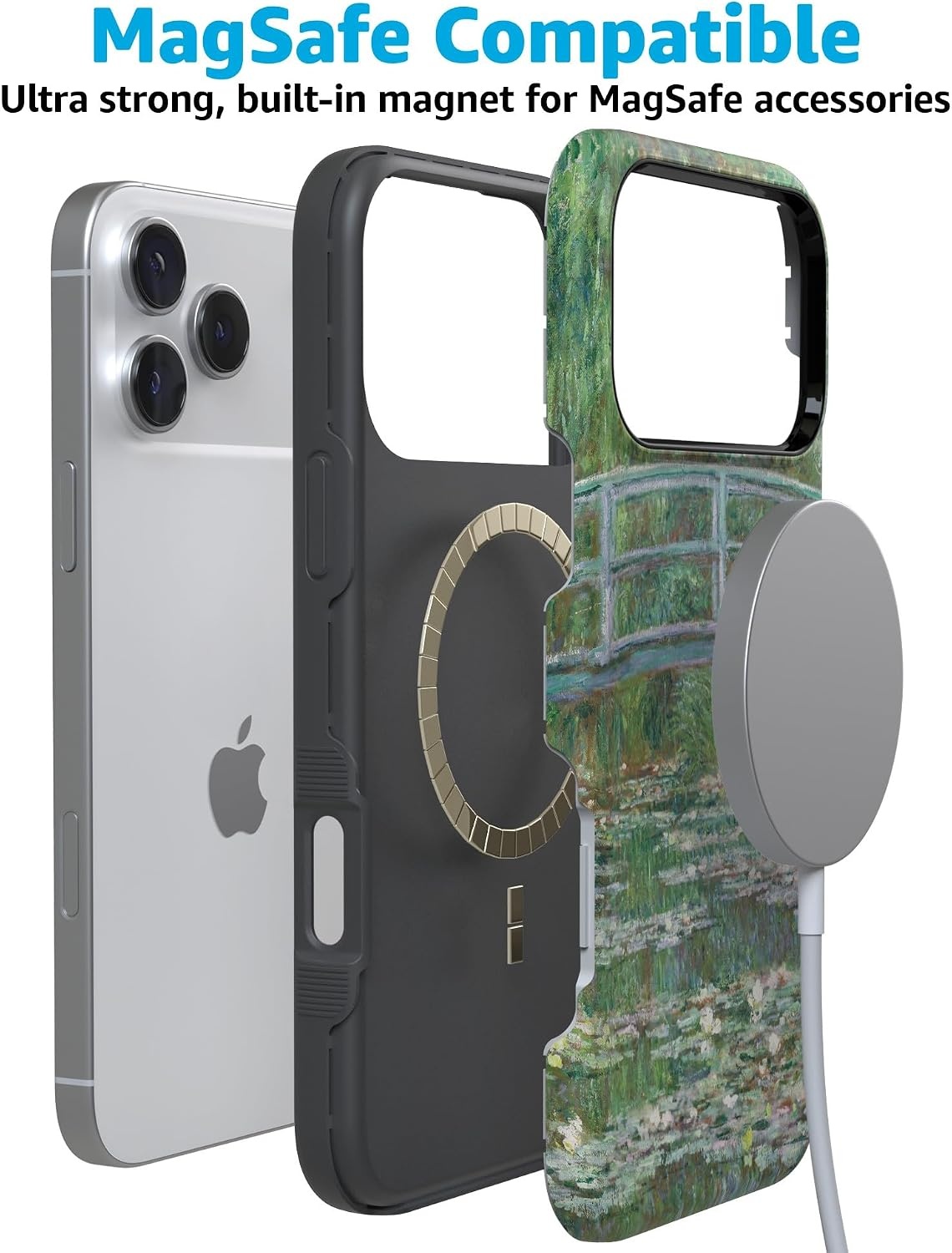 image:imageCasely iPhone 17 Pro Max Case Starfish Wishes Coral Pink Shimmer Bold Protective Design MagSafe Compatible DesignMonets Bridge The Met Museum