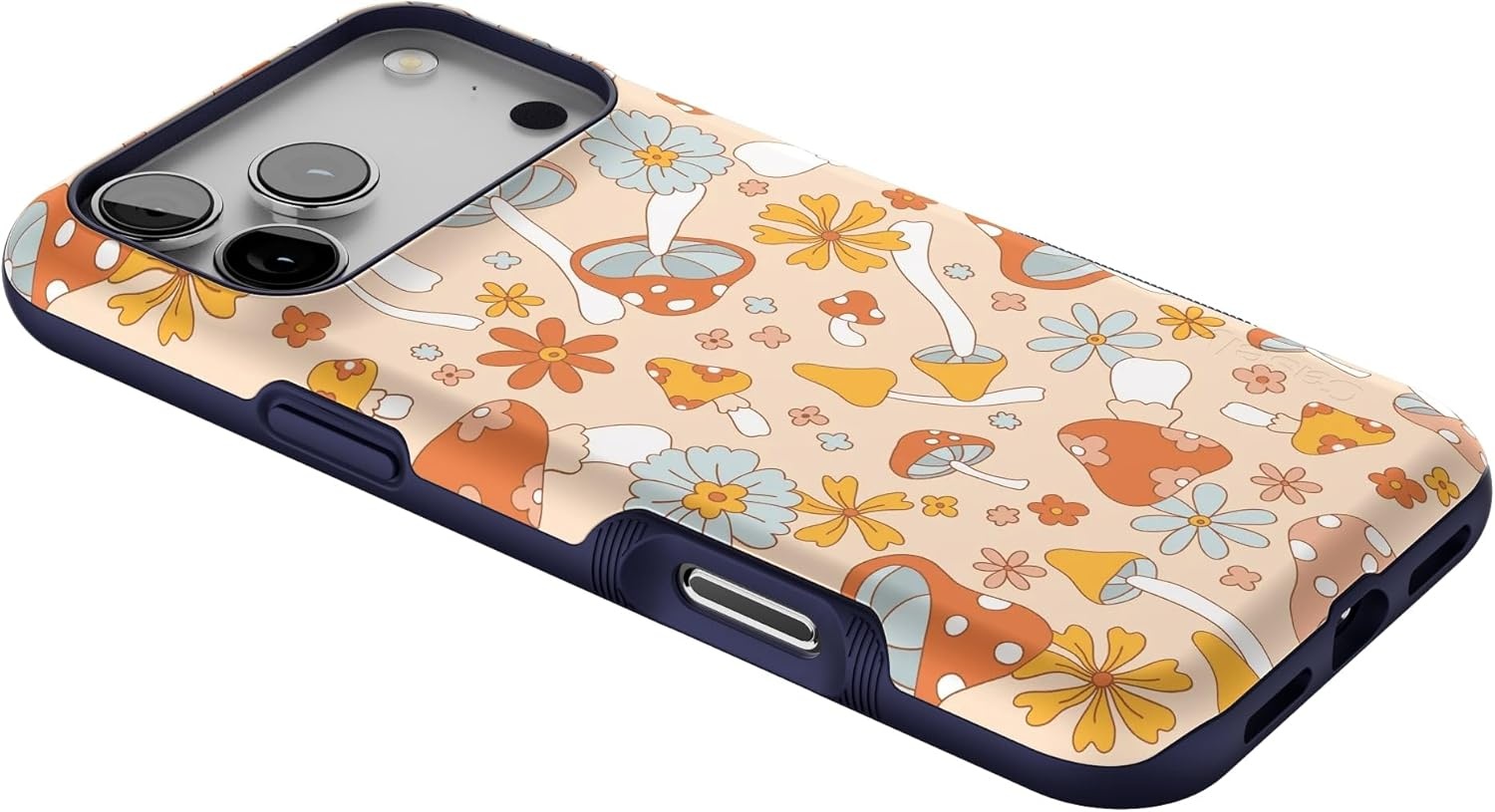 image:imageCasely iPhone 17 Pro Max Case Starfish Wishes Coral Pink Shimmer Bold Protective Design MagSafe Compatible DesignMushroom Magic Retro Floral