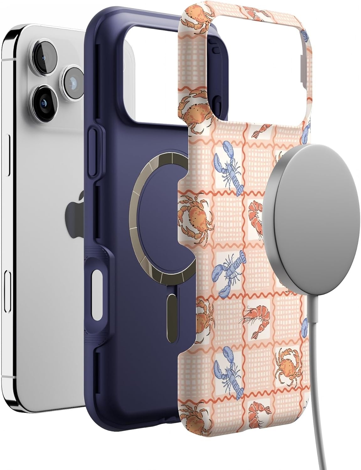 image:imageCasely iPhone 17 Pro Max Case Starfish Wishes Coral Pink Shimmer Bold Protective Design MagSafe Compatible DesignOn the Cape Coastal Summer