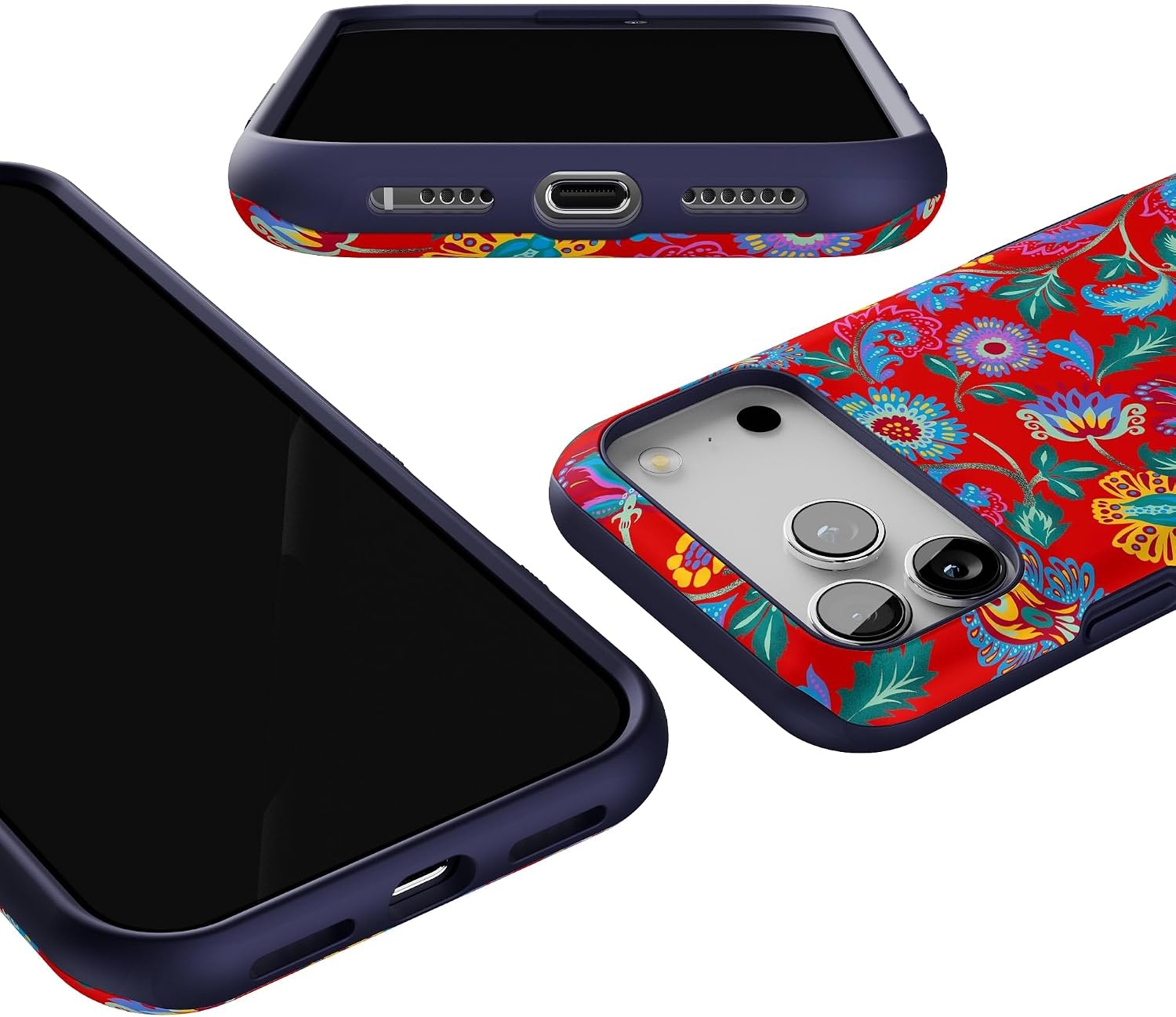 image:imageCasely iPhone 17 Pro Max Case Starfish Wishes Coral Pink Shimmer Bold Protective Design MagSafe Compatible DesignPainted Flowers Frida Kahlo Floral