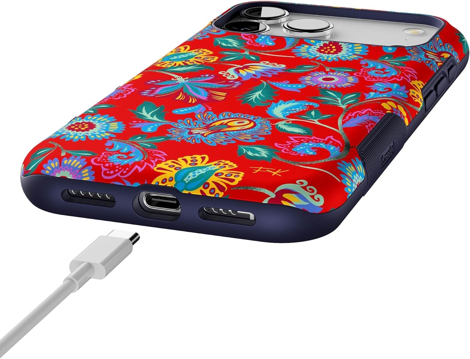 image:imageCasely iPhone 17 Pro Max Case Starfish Wishes Coral Pink Shimmer Bold Protective Design MagSafe Compatible DesignPainted Flowers Frida Kahlo Floral