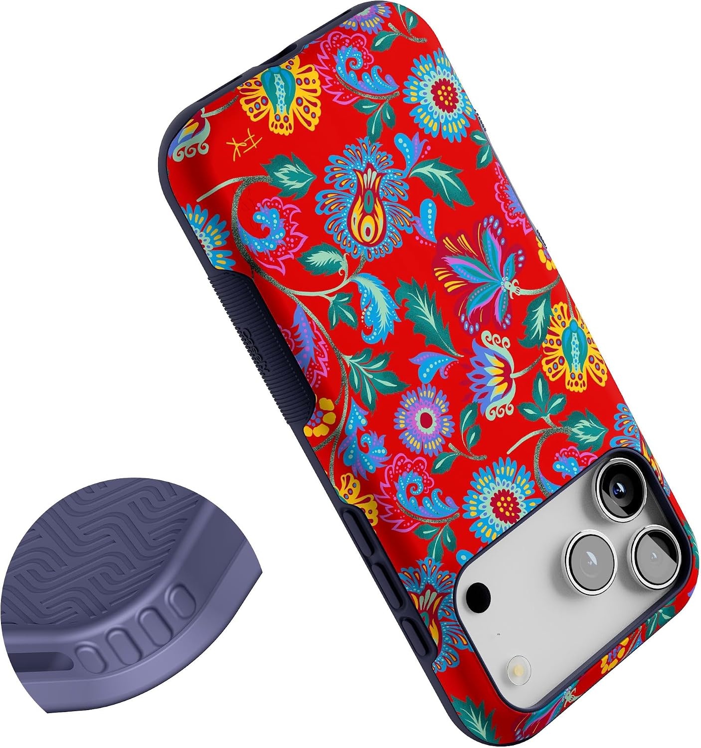 image:imageCasely iPhone 17 Pro Max Case Starfish Wishes Coral Pink Shimmer Bold Protective Design MagSafe Compatible DesignPainted Flowers Frida Kahlo Floral