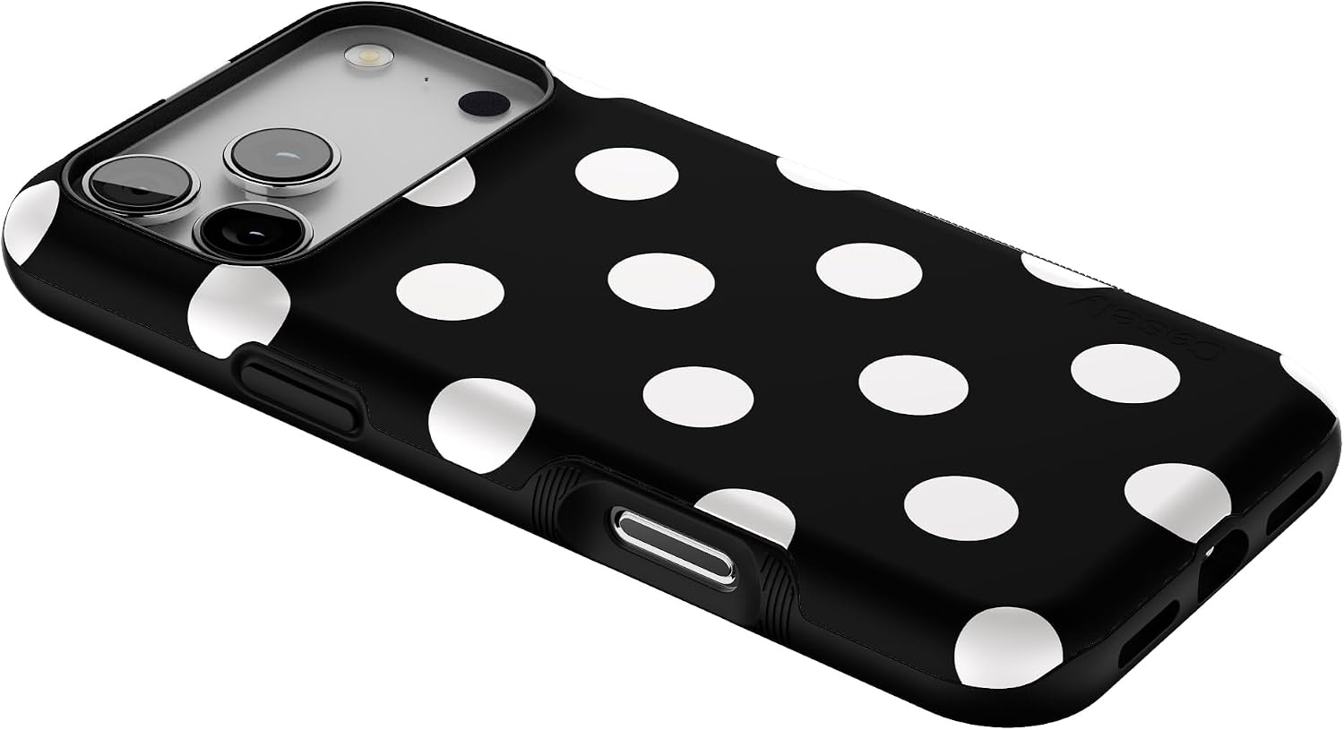 image:imageCasely iPhone 17 Pro Max Case Starfish Wishes Coral Pink Shimmer Bold Protective Design MagSafe Compatible DesignPolka Dots High Contrast Design