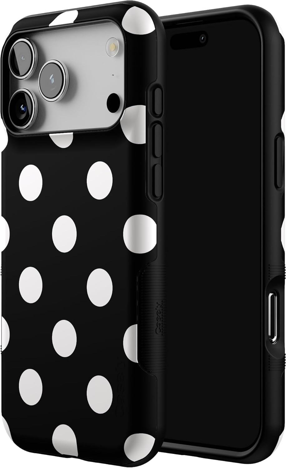 image:imageCasely iPhone 17 Pro Max Case Starfish Wishes Coral Pink Shimmer Bold Protective Design MagSafe Compatible DesignPolka Dots High Contrast Design