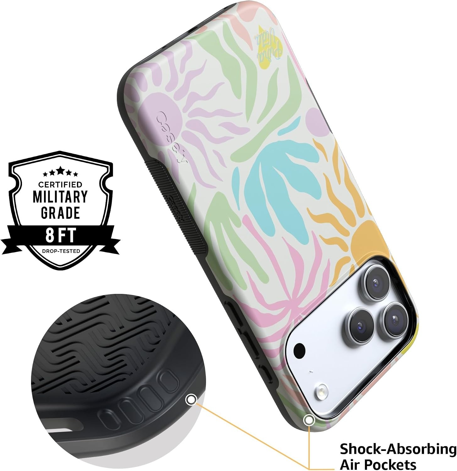 image:imageCasely iPhone 17 Pro Max Case Starfish Wishes Coral Pink Shimmer Bold Protective Design MagSafe Compatible DesignPura Vida Oasis