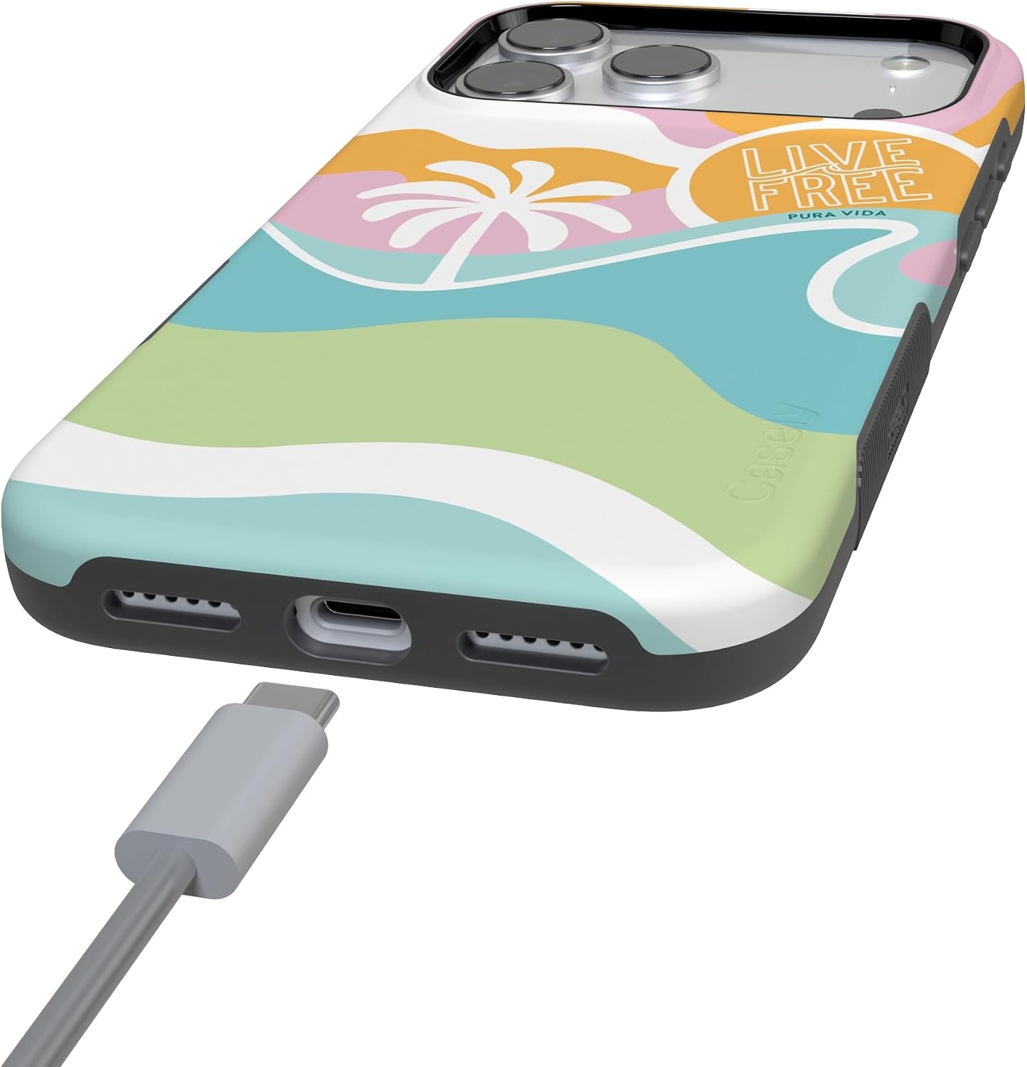 image:imageCasely iPhone 17 Pro Max Case Starfish Wishes Coral Pink Shimmer Bold Protective Design MagSafe Compatible DesignPura Vida Tropical Dreams