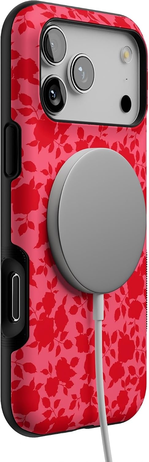 image:imageCasely iPhone 17 Pro Max Case Starfish Wishes Coral Pink Shimmer Bold Protective Design MagSafe Compatible DesignRose Garden Red Aesthetic