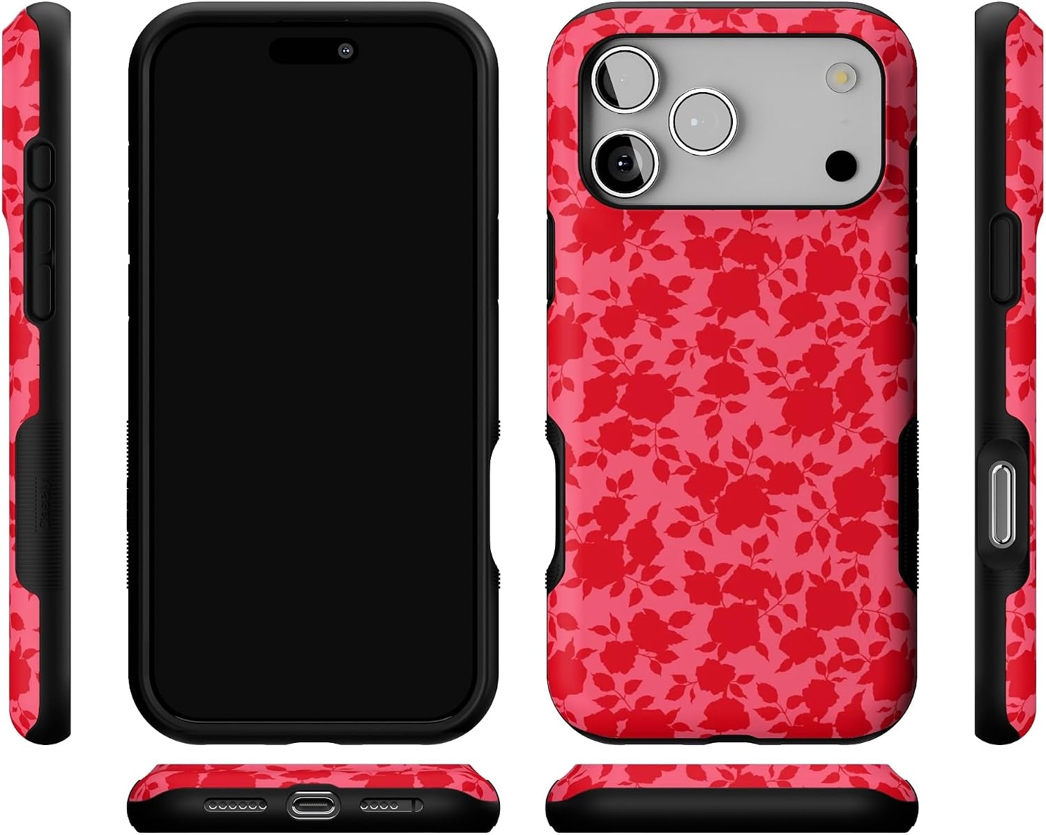 image:imageCasely iPhone 17 Pro Max Case Starfish Wishes Coral Pink Shimmer Bold Protective Design MagSafe Compatible DesignRose Garden Red Aesthetic
