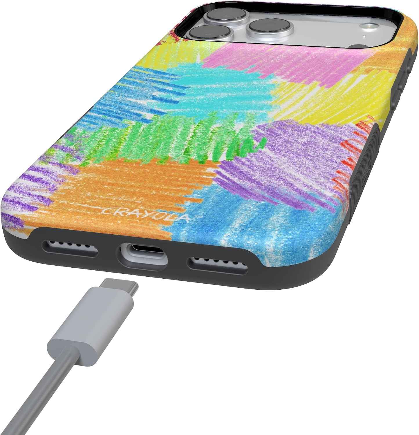 image:imageCasely iPhone 17 Pro Max Case Starfish Wishes Coral Pink Shimmer Bold Protective Design MagSafe Compatible DesignScribble Me That Crayola Rainbow Pencil