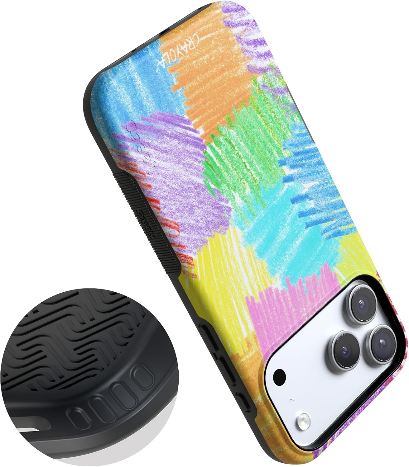 image:imageCasely iPhone 17 Pro Max Case Starfish Wishes Coral Pink Shimmer Bold Protective Design MagSafe Compatible DesignScribble Me That Crayola Rainbow Pencil