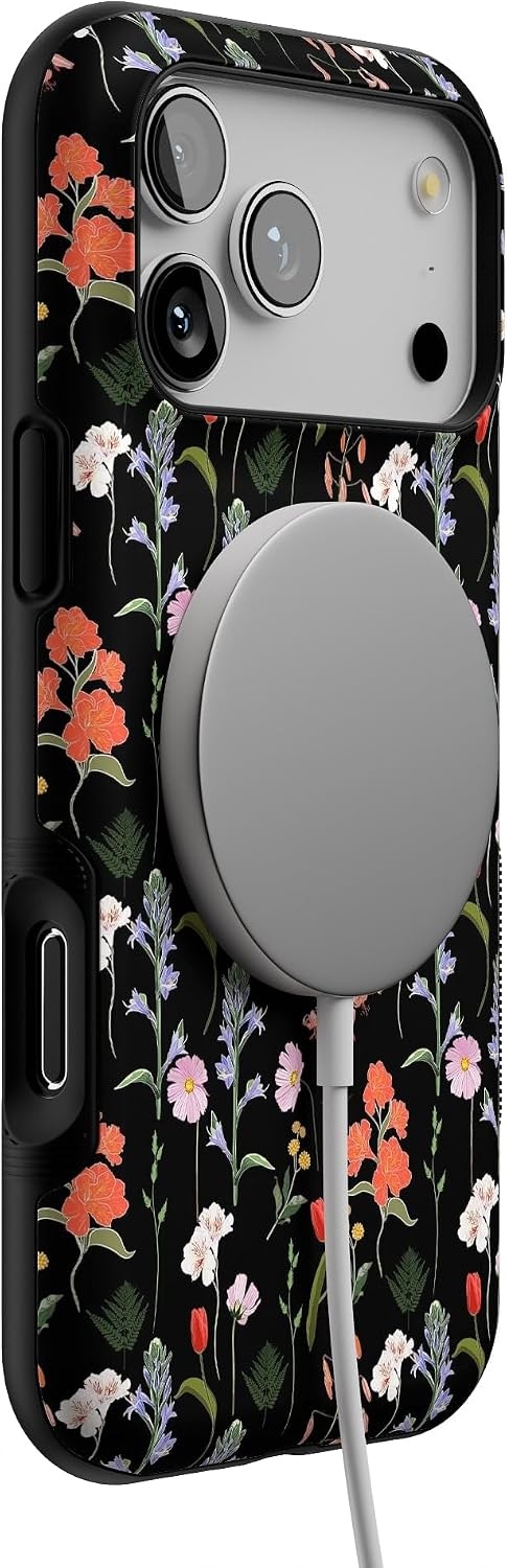 image:imageCasely iPhone 17 Pro Max Case Starfish Wishes Coral Pink Shimmer Bold Protective Design MagSafe Compatible DesignSecret Garden Mixed Floral