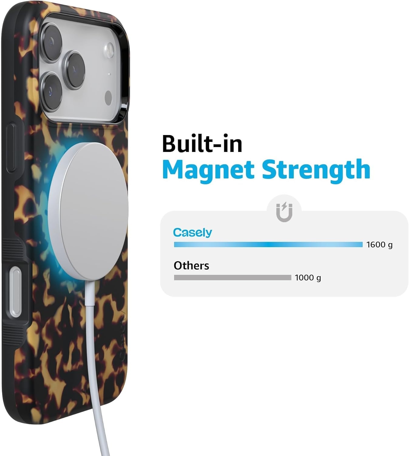 image:imageCasely iPhone 17 Pro Max Case Starfish Wishes Coral Pink Shimmer Bold Protective Design MagSafe Compatible DesignShell Shocked Tortoise Print