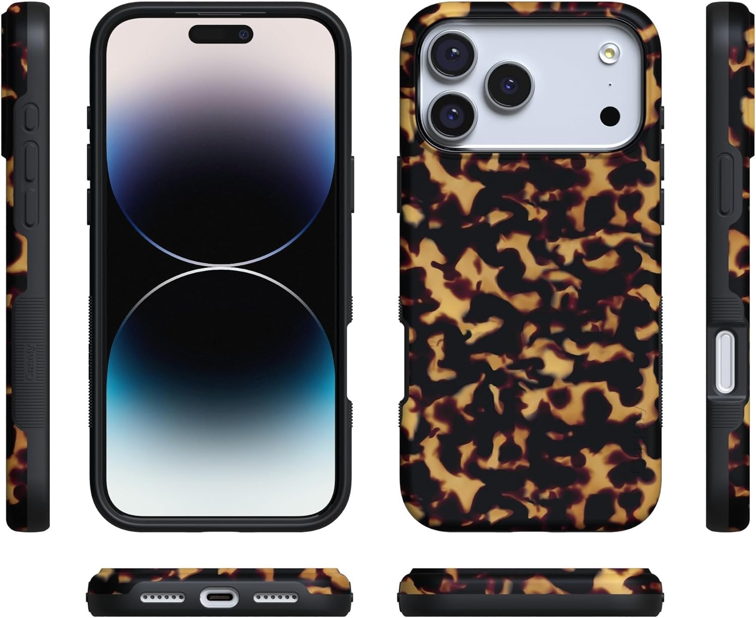 image:imageCasely iPhone 17 Pro Max Case Starfish Wishes Coral Pink Shimmer Bold Protective Design MagSafe Compatible DesignShell Shocked Tortoise Print