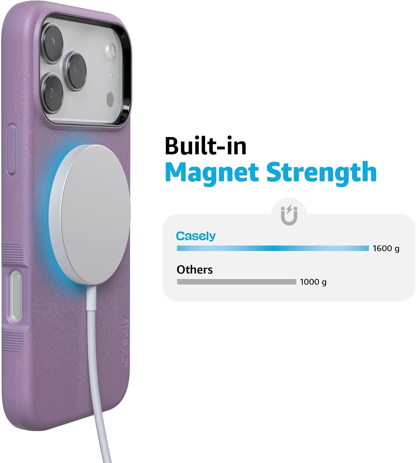 image:imageCasely iPhone 17 Pro Max Case Starfish Wishes Coral Pink Shimmer Bold Protective Design MagSafe Compatible DesignShimmer Lavender Waves