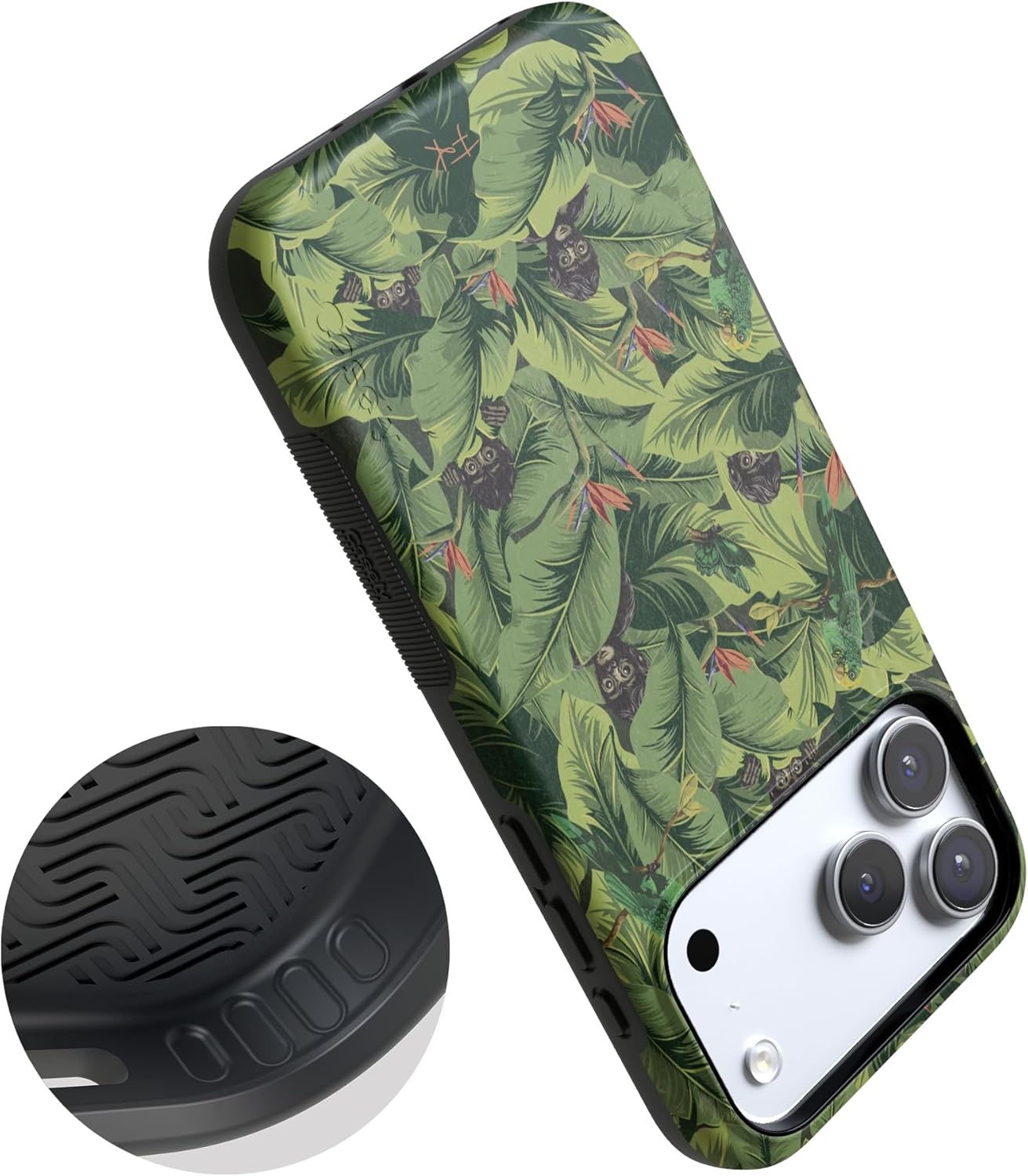 image:imageCasely iPhone 17 Pro Max Case Starfish Wishes Coral Pink Shimmer Bold Protective Design MagSafe Compatible DesignSneaky Monkeys Frida Kahlo Jungle Floral