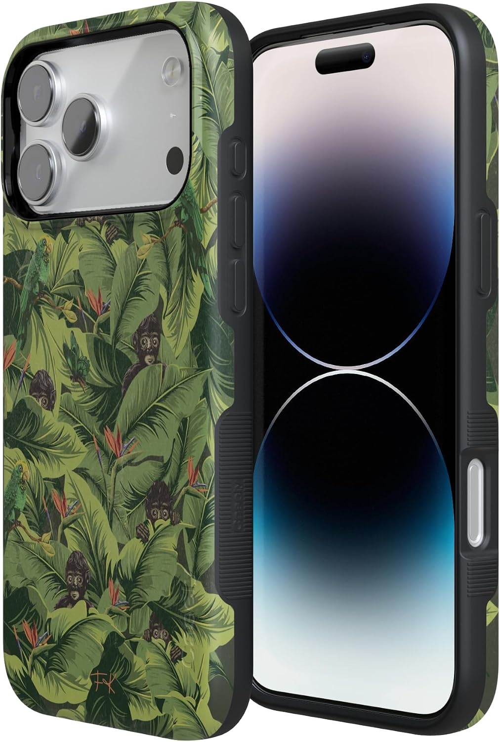 image:imageCasely iPhone 17 Pro Max Case Starfish Wishes Coral Pink Shimmer Bold Protective Design MagSafe Compatible DesignSneaky Monkeys Frida Kahlo Jungle Floral
