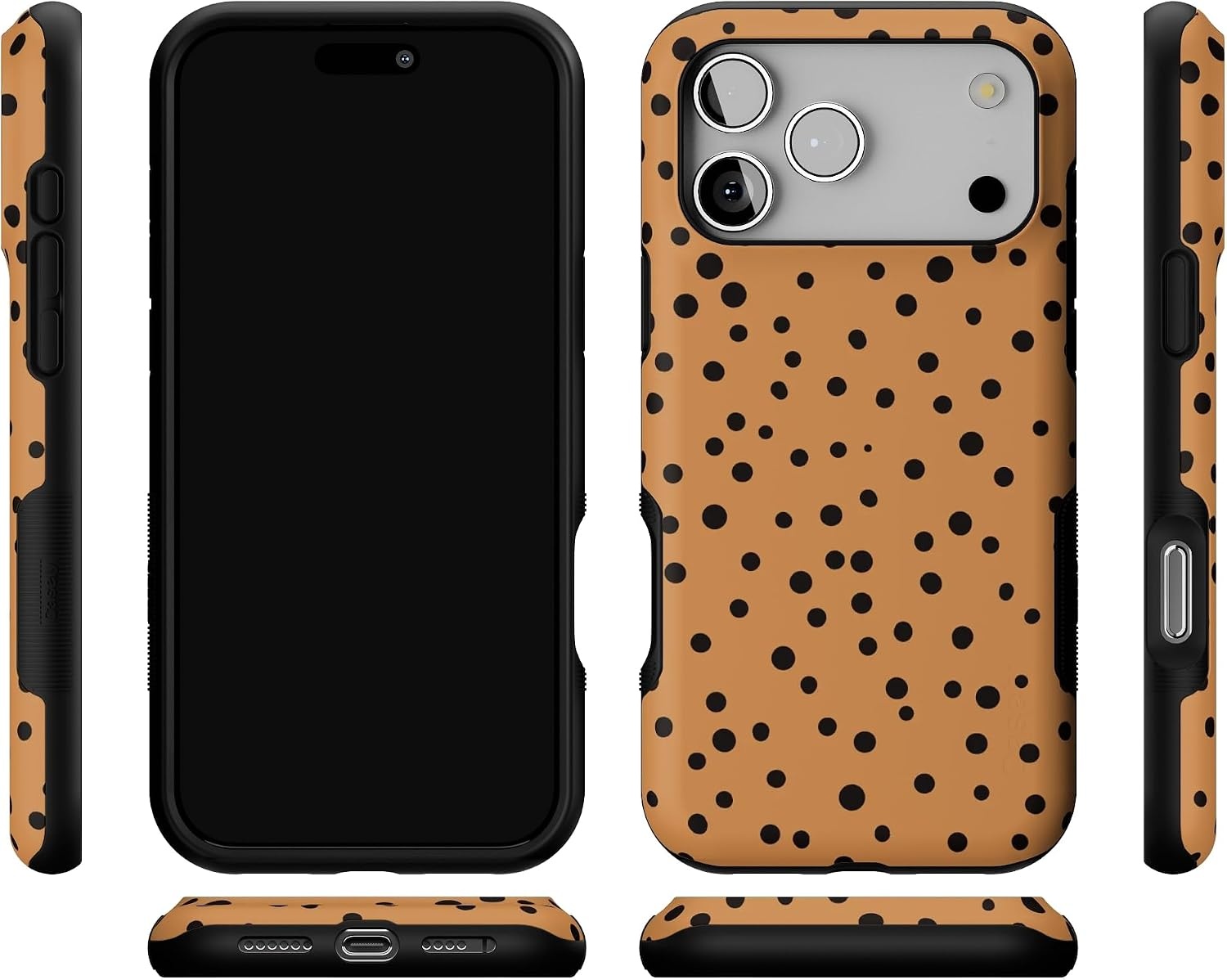 image:imageCasely iPhone 17 Pro Max Case Starfish Wishes Coral Pink Shimmer Bold Protective Design MagSafe Compatible DesignSpot On Dotted Animal