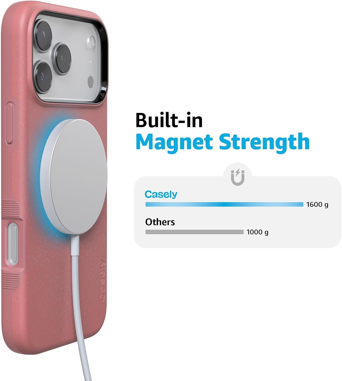 image:imageCasely iPhone 17 Pro Max Case Starfish Wishes Coral Pink Shimmer Bold Protective Design MagSafe Compatible DesignStarfish Wishes Coral Pink Shimmer