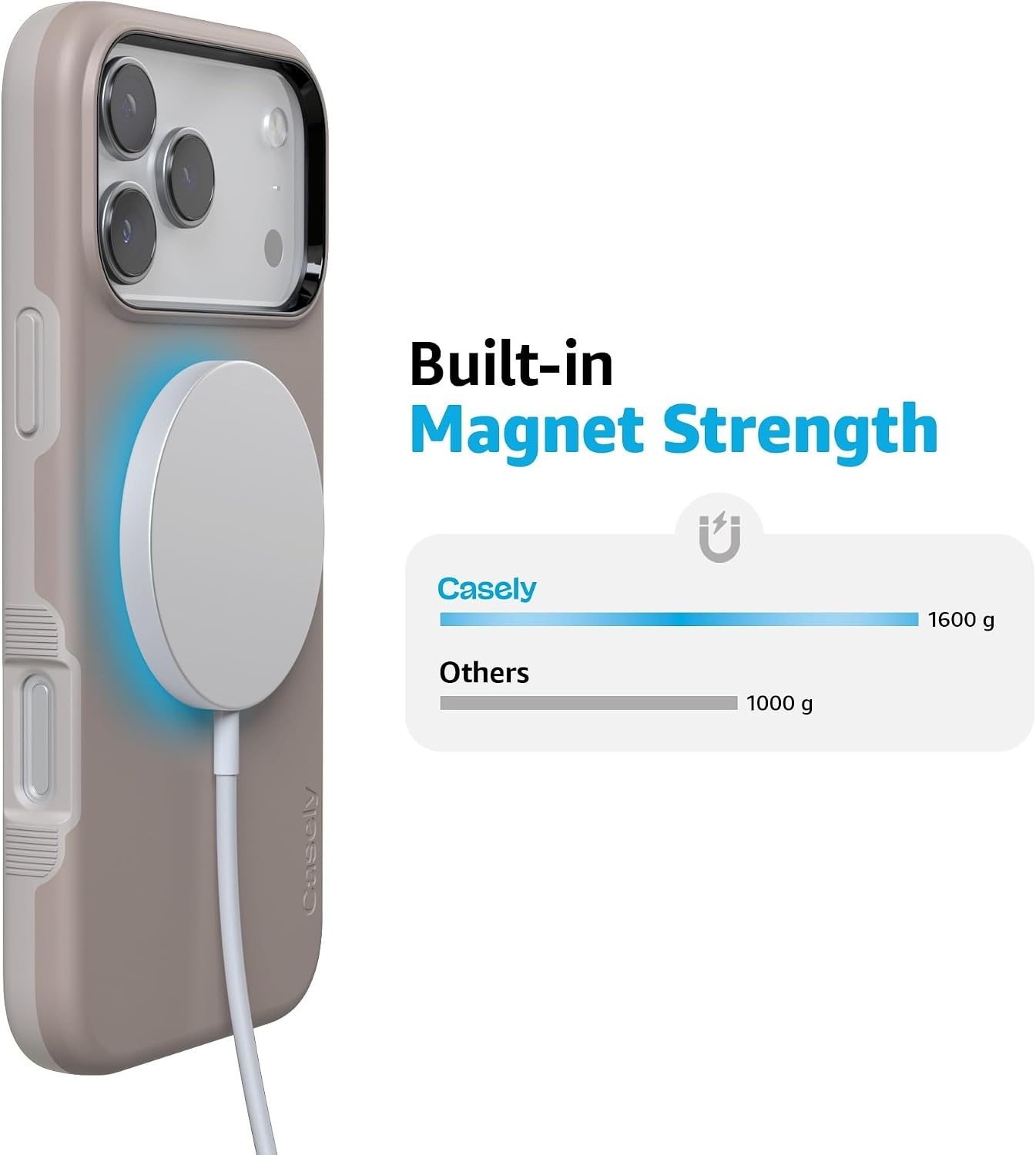 image:imageCasely iPhone 17 Pro Max Case Starfish Wishes Coral Pink Shimmer Bold Protective Design MagSafe Compatible DesignTaupe on Nude