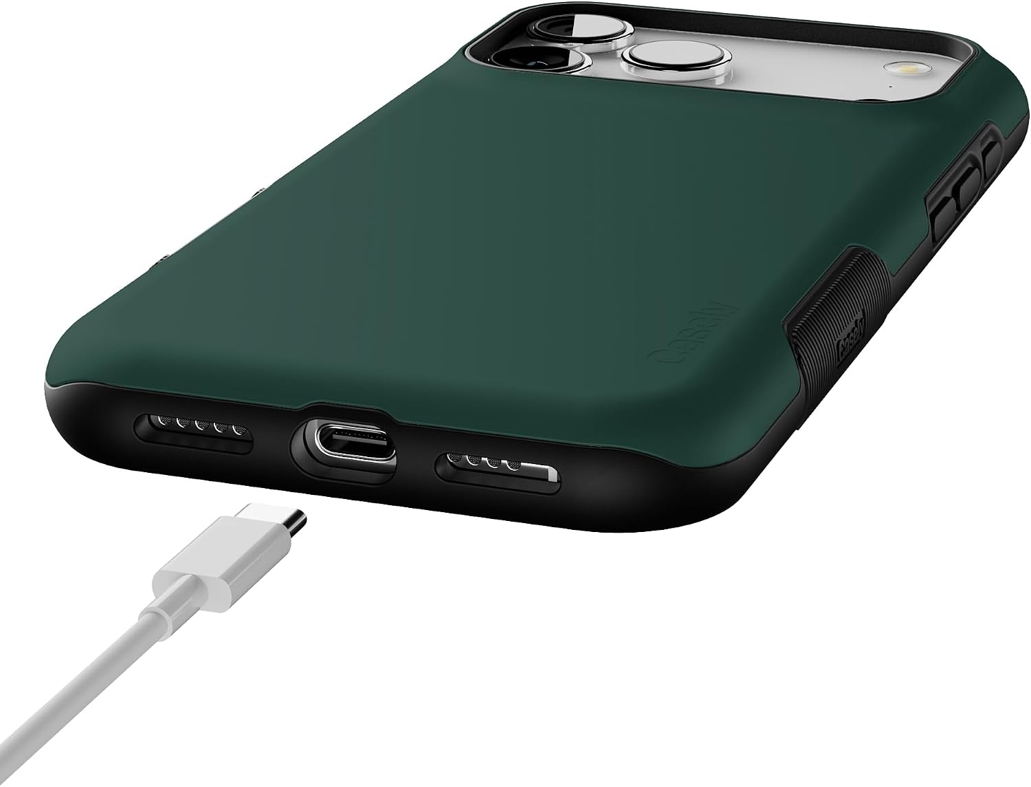 image:imageCasely iPhone 17 Pro Max Case Starfish Wishes Coral Pink Shimmer Bold Protective Design MagSafe Compatible DesignThe Boyfriend Collection Forest Green