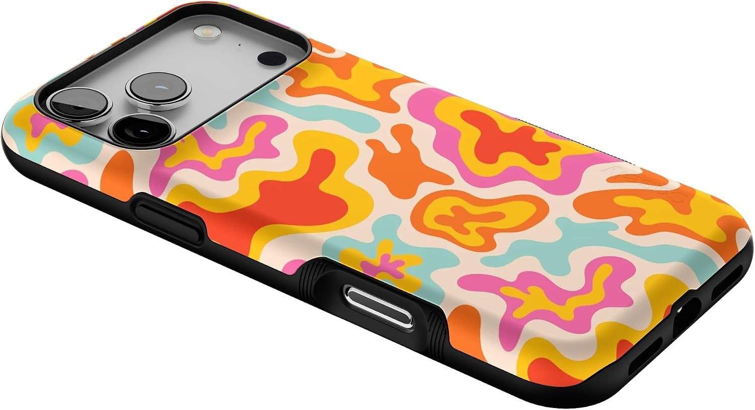image:imageCasely iPhone 17 Pro Max Case Starfish Wishes Coral Pink Shimmer Bold Protective Design MagSafe Compatible DesignTropical Color Splash Abstract Retro