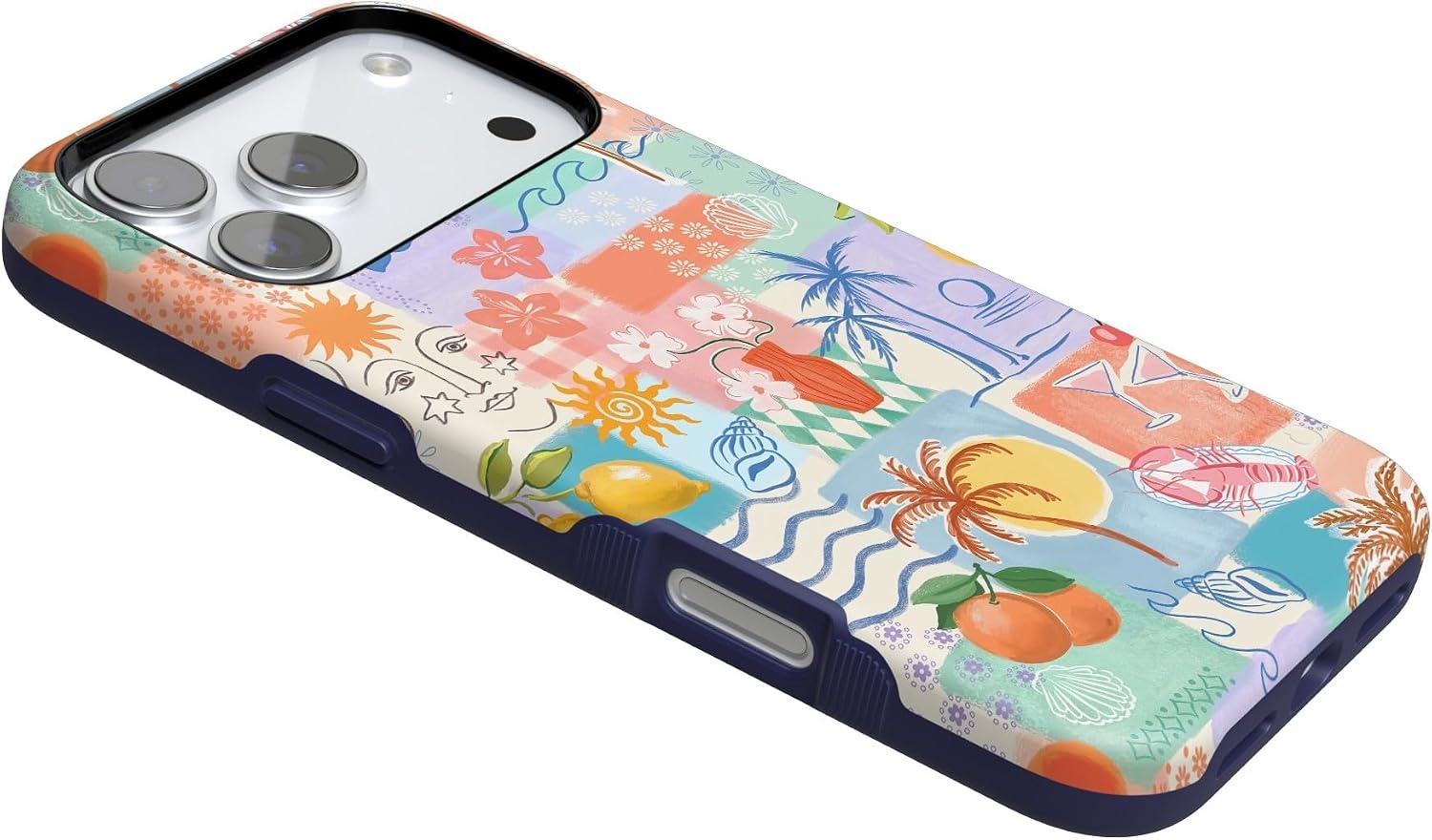 image:imageCasely iPhone 17 Pro Max Case Starfish Wishes Coral Pink Shimmer Bold Protective Design MagSafe Compatible DesignTropical Heat Beachy Collage